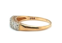 Art Deco Diamond Anniversary Wedding Band Ring .25ct Original 1940s 14K
