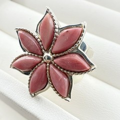 Jay King Ring Pink Stone Flower Starburst sz 6.5 Sterling Silver 925