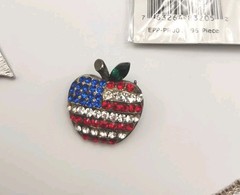Vtg to Contemporary Patriotic Red White & Blue Jewelry Lot Rhinestones Enamel
