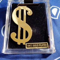18KT Gold Plated Gold Dollar Sign Fashion Jewelry Pin Brooch