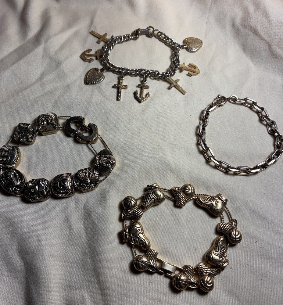 Vintage Lot Gold tone Charm Bracelets