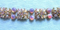 Vintage SELRO SELINI AB Rhinestone Bi Color Pastel Cabochon Bracelet