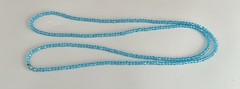 VTG 40” Single Strand Tiny Turquoise Crystal Beaded Slip On Necklace No Clasp