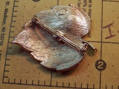 Very Nice Brushed Silver Tone Lind Gal Signed Leaf Vintage 70’s Brooch 646jl0