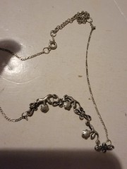 Vintage Flower 18k White Gold Plated Necklace Flowers Link