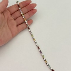Ross Simons 925 Sterling Silver Gold Vermeil Genuine Multi Gemstone Bracelet 7.5