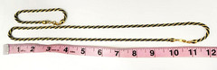 Vintage Trifari Necklace Bracelet Set Twisted Gold Tone Black Nautical Statement