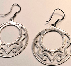 Beautiful Sterling Silver 9.25 Roud Drop Earrings Made in Mexico Original💕