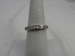 Sterling Silver Cubic Zirconia Half Eternity Channel Style Ring Sz 7.25 #153