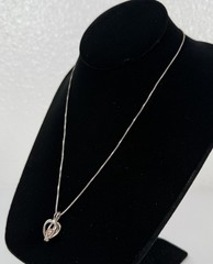 Vintage Pink Pearl Cage Heart Pendant Necklace Sterling Silver Made In Italy