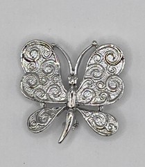 Vintage Signed Silver Tone Figural Gerry’s Butterfly Brooch Pin 1.5” X 1.5”
