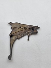 Albert Scharning Norway Sterling Guilloche Enamel Viking Ship Brooch