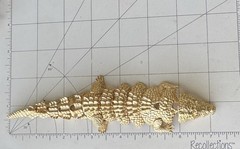 Large Alligator w/ movable body vintage style brooch matte gold tone metal