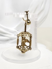 Pair Vintage Gold Tone Dangle Screw-Back Bird Cage Earrings