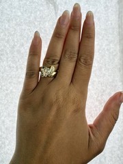 Rare Cross Cut Diamond Ring 1.32ctw 14k Yellow Gold W/ Accents K SI2 Size 7