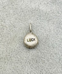 Vintage 925 Sterling Silver LUCK Charm Mini Good Luck Pendant
