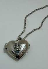 Vintage Juicy Couture silver puffy heart locket necklace