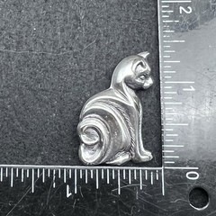 Vintage Beau Sterling Silver Cat Kitten Brooch 1.5″ 3.1g
