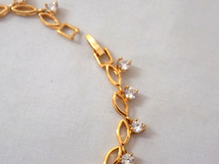 VTG 1980s-90s Brilliance Premiere Designs CZ Gold Tone 7 1/2 Inch Bracelet