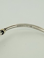 Vint Tiffany Silver & 18k Gold Hook Brclt 7.5in