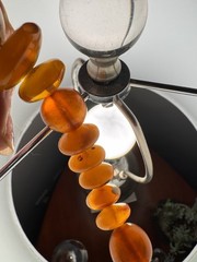 Vintage Genuine, Baltic Amber Necklace 46 G Honey Butterscotch Cognac Beads 17“