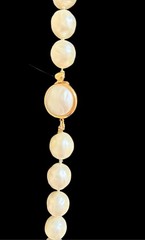 VTG Crown Trifari Ivory Baroque Faux Pearl & Gold-Tone Necklace~1960s