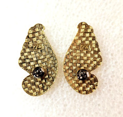VTG FO Angel Wings Dusty Rose Enamel Goldtone Earrings Mercury/Hermes Greek Gods