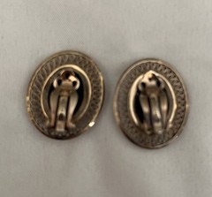 Vintage 1940’s To 50’s Black Onyx Pendant With Clip On Earrings