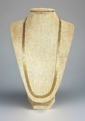 Vtg MCM Gold Plated Reversible Textured/Nugget Style Chain Necklace, 29″ Long