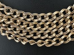 Vintage 12k Gold Filled Star Art 54″ Guard Muff Chain Statement Necklace 55 gram