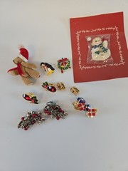 Lot Of Avon Vintage Christmas Costume Jewelry
