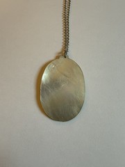 MOTHER OF PEARL PENDANT OVAL SHAPE HANDPAINTED MIDDLE EAST 1950′