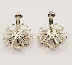 Sarah Coventry Allusions AB Crystal Gold Tone 1968 Clip On Earrings & Brooch Set