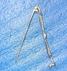 Edwardian 10k White Gold &:Sapphire Flower Bar Brooch Pin Make Offer