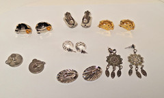 Lot of 6 Pairs Vintage Unbranded & 1 Branded Sterling Silver Fashion Earrings