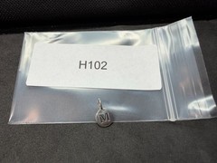 0.66g Vintage Sterling Silver 925 Round Pendant Letter M Monogram Charm M