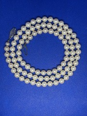 Antique 8 mm Sweetwater Pearls Silver 835 Necklace 29.5 Inches GERMANY vintage
