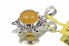 Sterling Silver Signed JTV Yellow Stone NWT Pendant