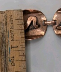 Women’s Vintage Copper Chain 8″ Bracelet W/ Linked Design Disks Native Style