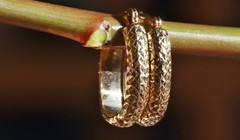 14k yellow gold earrings 0.68″ diamond cut hoop vintage handmade 1.15gr N2906