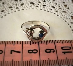 Soviet Vintage USSR Ring Estate Sterling Silver 875 Lapis Lazuli Stone Size 6.5
