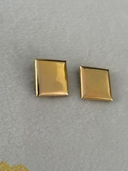 Napier Gold Tone Square Clip On Earrings Vintage Modernist 1.25″