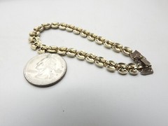 Signed Revlon Gold Tone Metal Train Track Bracelet Vintage