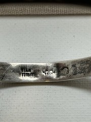 Vintage Siam Sterling Silver Black Niello Hinged Bangle Bracelet 925 10.91g