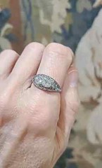 Art Deco Round Lab Created Diamond 14K White Gold FN Filigree Engagement Ring