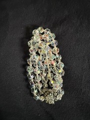 Vintage Triple Strand 7″ Aurora Borealis Bracelet with Decorative Clasp Closure