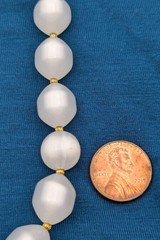 Vintage White Moonglow Acrylic Bead Necklace 17 Inches